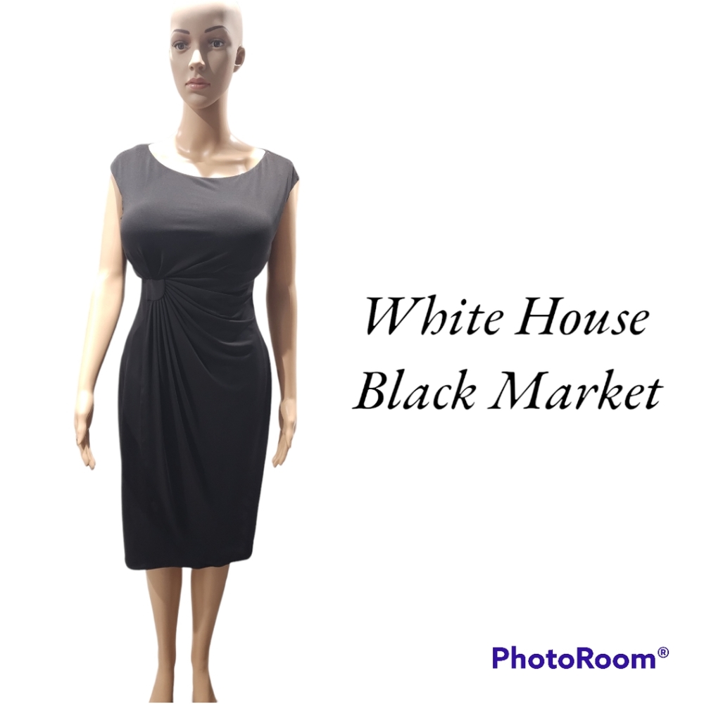 $25! Today only! NWOT White House Black Market Draped Side Cinch Midi Dress